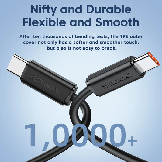 Câble Toocki 100W USB-C vers USB-C – Charge Rapide 5A & Transfert de Données