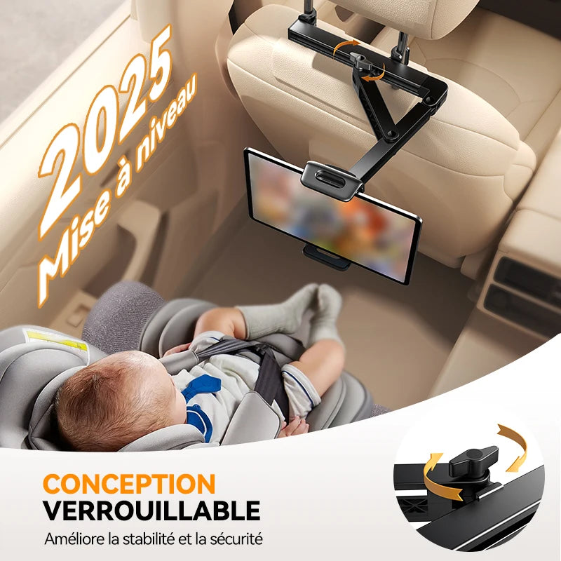Support Tablette Voiture Appuie-Tête Joyroom – 3 en 1, Bras Extensible, Rotation 360°