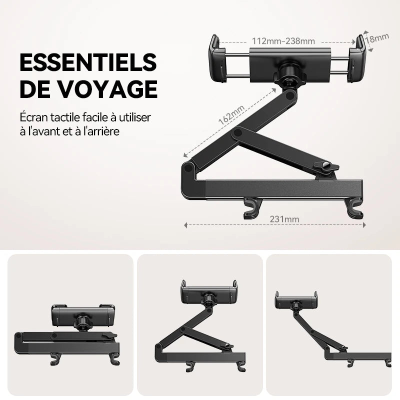 Support Tablette Voiture Appuie-Tête Joyroom – 3 en 1, Bras Extensible, Rotation 360°