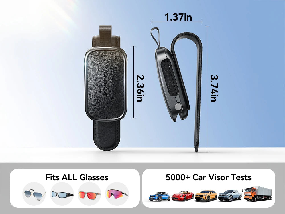 Support de Lunettes Voiture – Clip Magnétique Universel pour Pare-Soleil avec Rangement Cartes & Tickets