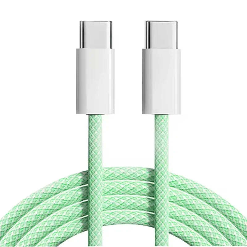 Câble de Charge Rapide USB-C vers USB-C 60W – Tressé Nylon pour iPhone 15/16, Samsung, Xiaomi
