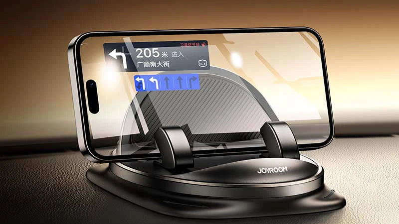 Support Téléphone Voiture – Fixation Tableau de Bord, Rotation 360°, Pose à Une Main, Base Nano-Gel Antidérapante