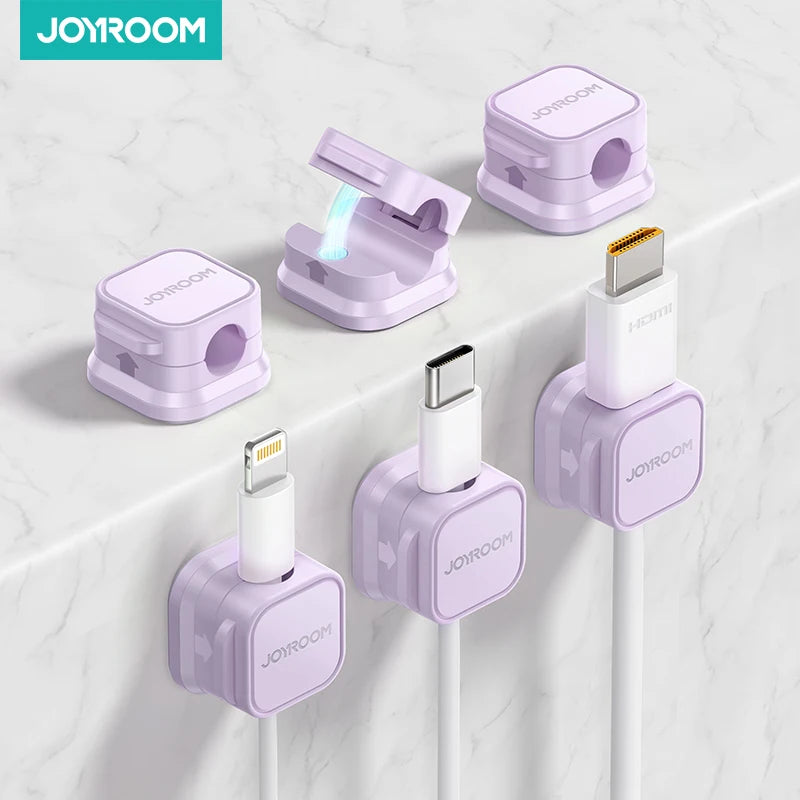 Lot de 6 Clips Magnétiques pour Câbles | Organisateur Auto-Adhésif pour Bureau, Maison, Voiture