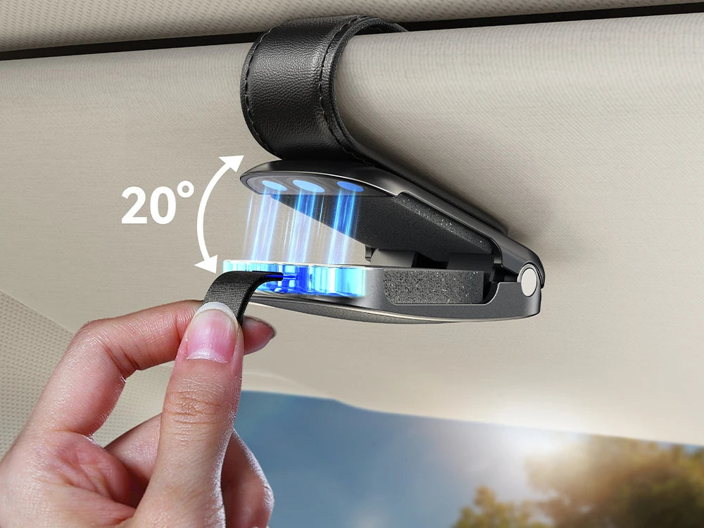 Support de Lunettes Voiture – Clip Magnétique Universel pour Pare-Soleil avec Rangement Cartes & Tickets