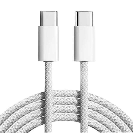 Câble de Charge Rapide USB-C vers USB-C 60W – Tressé Nylon pour iPhone 15/16, Samsung, Xiaomi