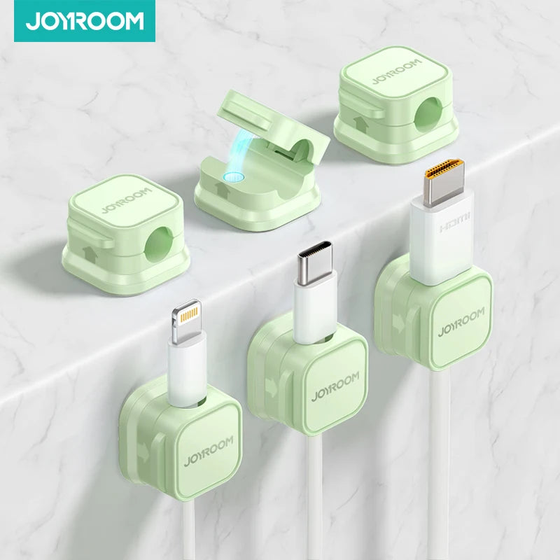 Lot de 6 Clips Magnétiques pour Câbles | Organisateur Auto-Adhésif pour Bureau, Maison, Voiture