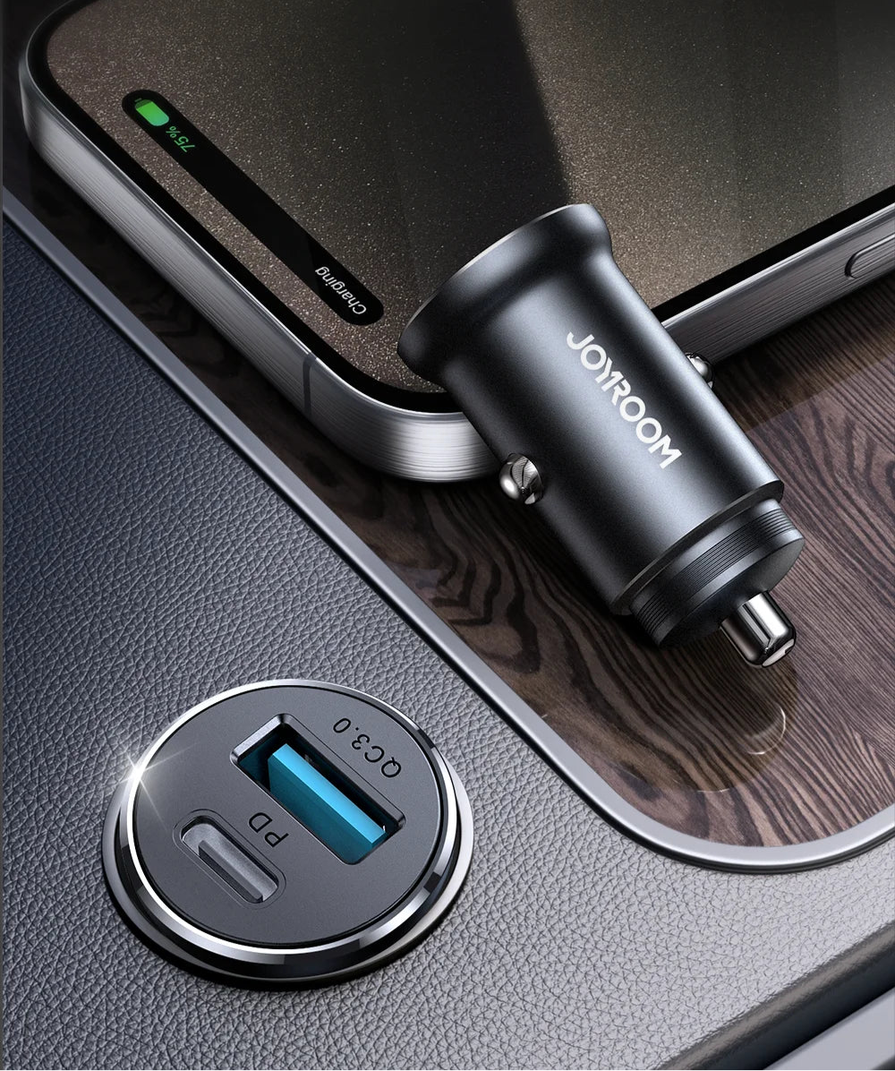 Chargeur Voiture 30W USB-C PD & QC3.0 – Charge Ultra Rapide