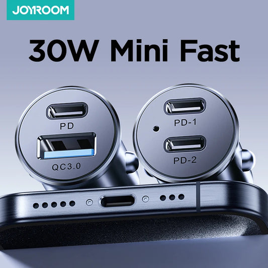 Chargeur Voiture 30W USB-C PD & QC3.0 – Charge Ultra Rapide