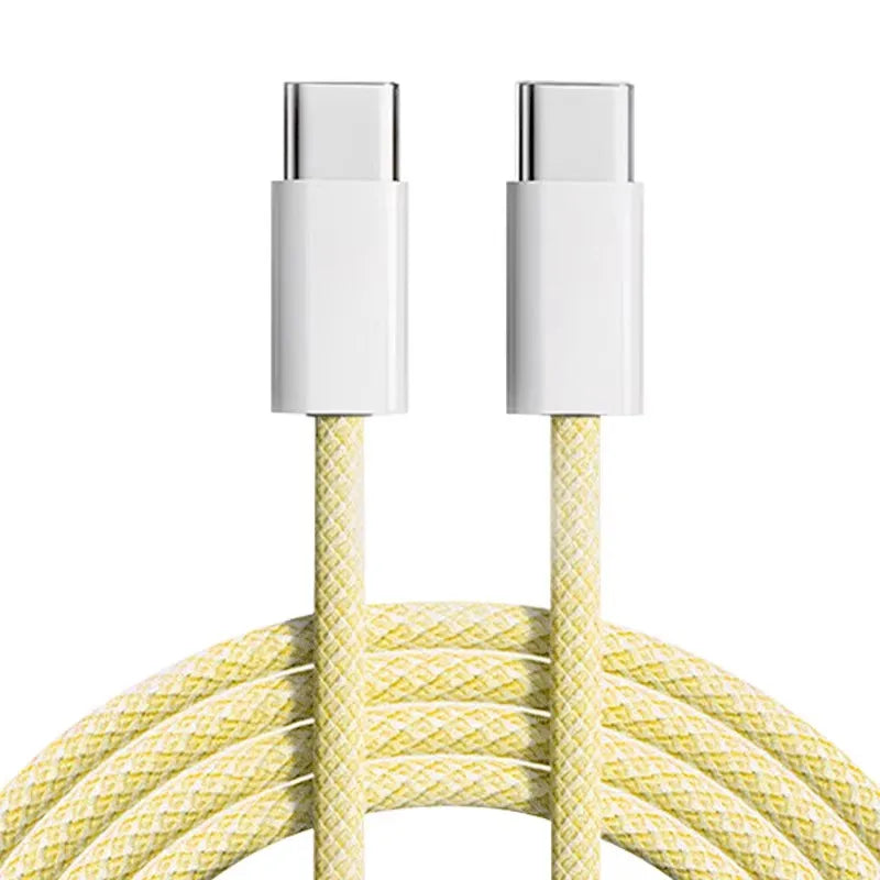 Câble de Charge Rapide USB-C vers USB-C 60W – Tressé Nylon pour iPhone 15/16, Samsung, Xiaomi