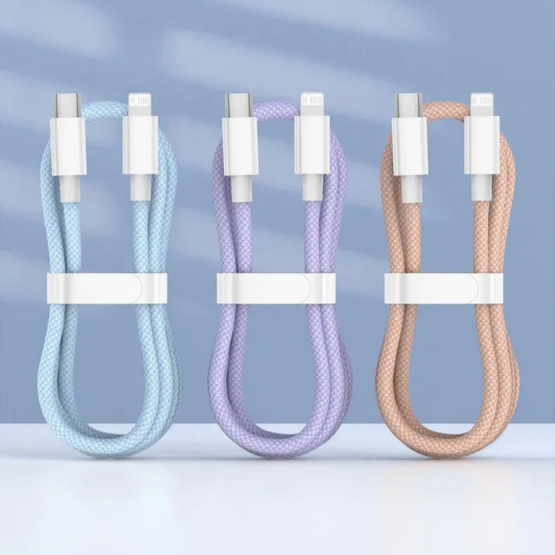 Câble USB-C vers Lightning 20W – Charge Rapide PD | Nylon Tressé Durable | Compatible iPhone & iPad