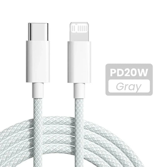 Câble USB-C vers Lightning 20W – Charge Rapide PD | Nylon Tressé Durable | Compatible iPhone & iPad