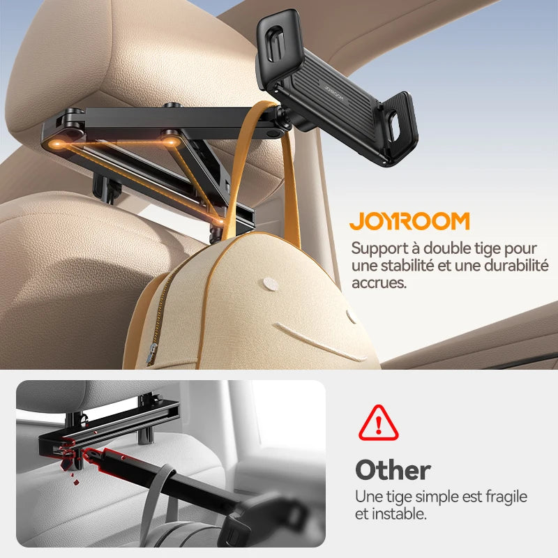 Support Tablette Voiture Appuie-Tête Joyroom – 3 en 1, Bras Extensible, Rotation 360°
